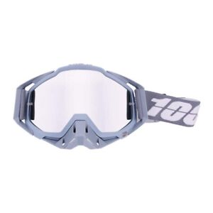 100% Goggles - Grey ,Mirror Lens, Extra lens, Pouch