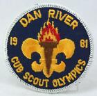 Patch scout vintage BSA Boy Scout Dan River Virginia Cub Scout Jeux olympiques 1981