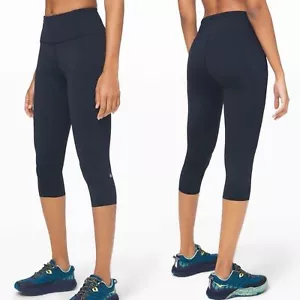 Lululemon Fast and Fre * Crop II 19" * nicht reflektierend True Navy Blue Gr. 4 Legging - Bild 1 von 12