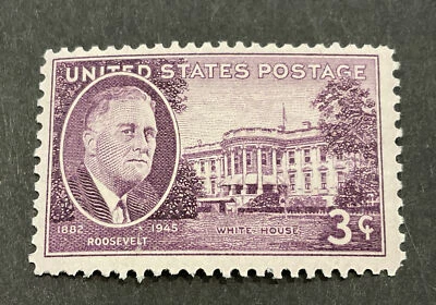 1945 U.S. 3c Franklin D. Roosevelt 3 Cent Sc #932 Single Stamp MNH OG - Image 1 of 2