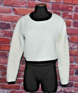 Aeropostale BOHO CHIC White Soft Ski Pullover Cropped Sweater Top Blouse s/p - Imagen 1 de 5