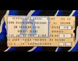ROBERT PLANT - SHAKEN ‘N’ STIRRED TOUR - MEADOWLANDS - JULY 23, 1985 - TICKET - Picture 1 of 9