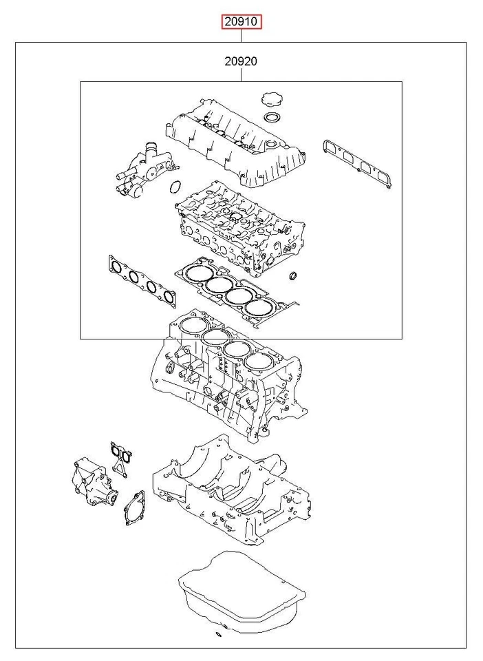 2091035D02 Genuine GASKET KIT-ENGINE OVERHAUL For  Hyundai New Azera /Fedex - Image 1 of 1