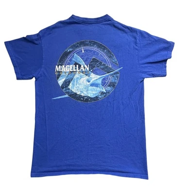 Magellan Outdoors Shirt Mens Medium Blue Graphic Fishing Marlin Short Sleeve Tee - Image 1 of 4