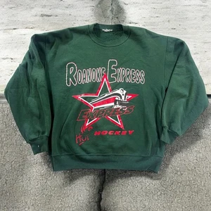 Sudadera cuello redondo rara vintage del equipo de hockey Roanoke Express de ligas menores ECHL - Imagen 1 de 7