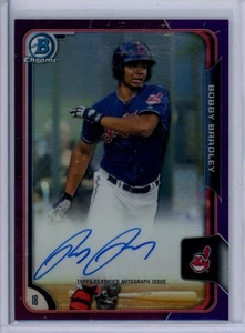 Bobby Bradley 2015 Bowman Chrome Purple Refractor Auto #053/250 Cleveland - Picture 1 of 2
