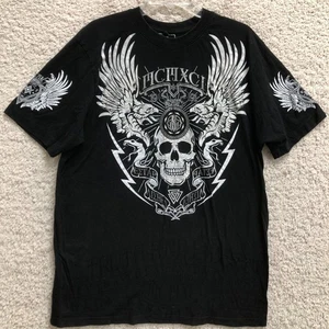 Camisa Southpole Mediana Adulto Negra Gráfica Calavera Alas Manga Corta Y2K Para Hombres M - Imagen 1 de 8