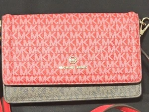 Michael Kors Smartphone Crossbody Jet Set kleine Nieten Leder Logo Tasche purpurrot - Bild 1 von 9