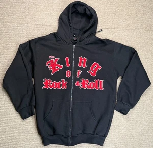 Elvis Presley Vtg The King Of Rock & Roll Made In Korea Full Zip Hoodie Size M - Picture 1 of 8