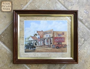 Vintage 1997 Scafa Coca-Cola General Store Mercantile Bank Truck Framed Art - Picture 1 of 11