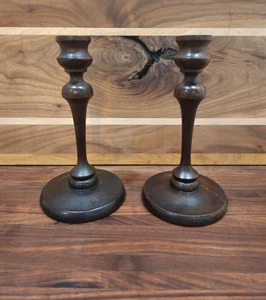 Kerzenständer 2er Set Vintage gedrechselt Holz - Bild 1 von 6