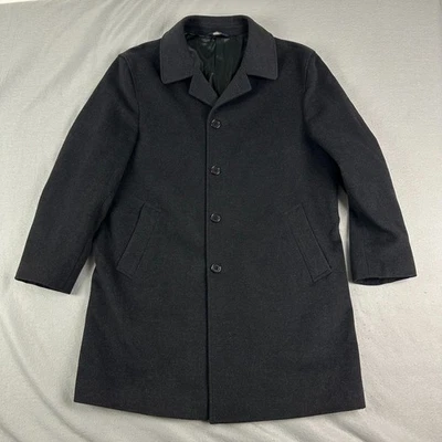 Brooks Brothers 346 Overcoat Men gray 38S Wool Cashmere Blend 4 Button Long - Image 1 of 4