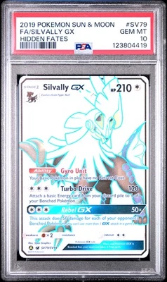 2019 POKEMON SUN & MOON HIDDEN FATES #SV79 FULL ART/SILVALLY GX PSA 10 - Image 1 of 2