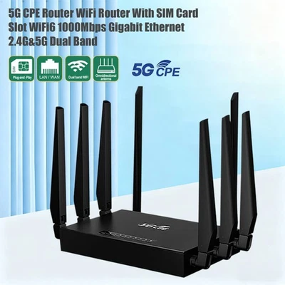 5G CPE Router WiFi6 1000Mbps Mit SIM Slot Gigabit Ethernet Dual Band DE - Bild 1 von 4
