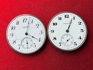 2 Waltham pocket watch movements 12s - Picture 1 of 5