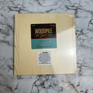 Woodpile Fun Utility Wood 6"x 6"x 0.25" Unfinished Craft Panel - Picture 1 of 3