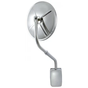 Convex Mirror 8" Chrome Hood Mount Assembly Peterbilt Freightliner Kenworth - Picture 1 of 2