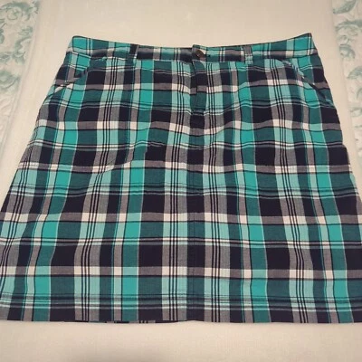 Falda a Cuadros Multicolor Christopher & Banks Talla 10 con Pantalones Cortos Construidos [LF8] Foto 1 de 4