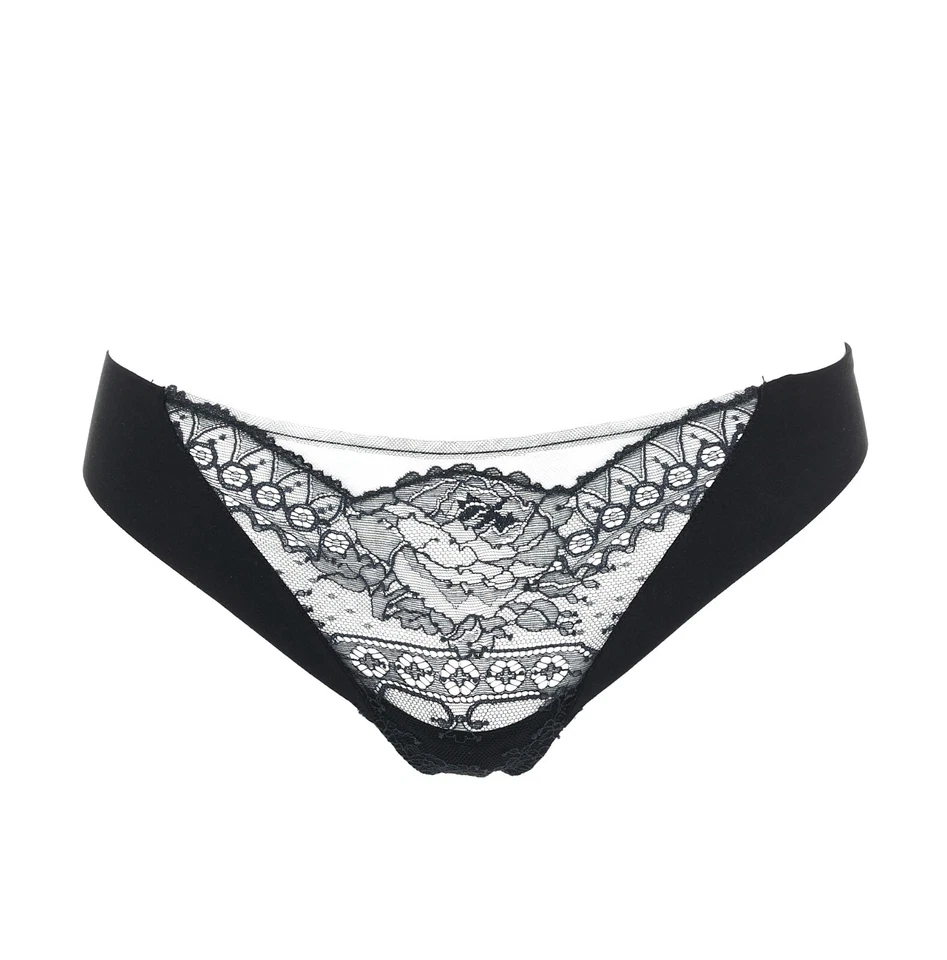 La Perla L60413 Lace Frills Thong Black Women's Size XS - Image 1 of 2