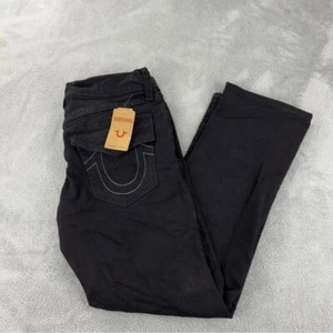 True Religion NWT Men's Size 34x30 Black Flared Straight Leg Denim Jeans - Bild 1 von 8