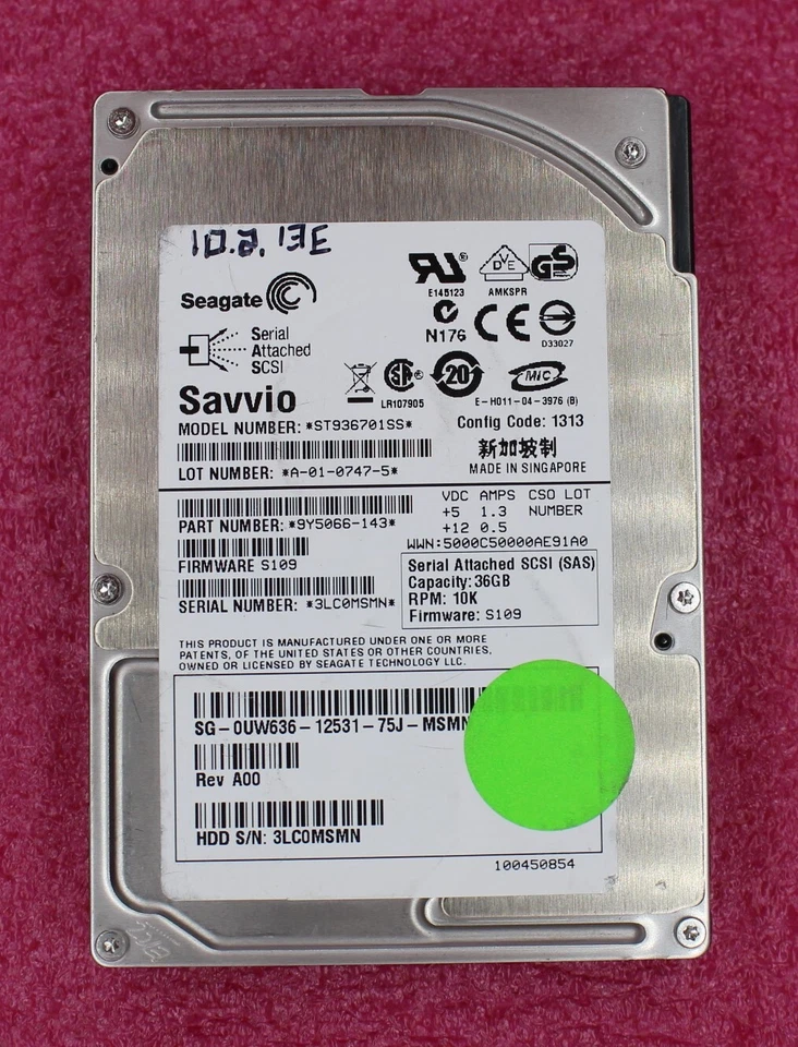 UW636 - Dell 36.7Gb 10K 2.5 inch SAS Hard Drive - Image 1 of 1