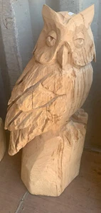 Schnitzerei, Eule , Eiche, Handarbeit, Skulptur, Holzfigur, Deko, Kunst ca 80cm - Bild 1 von 1
