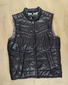 Sean John Puffer Vest Mens Medium Black Zipped Pockets Lined Sleeveless Soft - Picture 1 of 16
