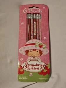 Fragola Shortcake 4 Pezzi #2 Led Set Matite in Vero Legno 2006 NUOVO - Foto 1 di 2