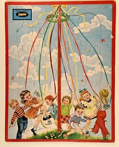 REDUCED PRICE! Vintage Jaymar Tray Puzzle, Children Dancing Around Maypole, Used - Picture 1 of 7