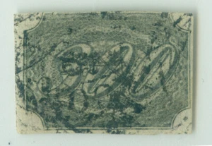 BRAZIL 1844 INCLINADOS 300reis black Scott # 12 used - very worn print - RARE - Picture 1 of 2