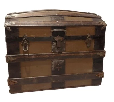 1870’s Antique Dome Top Streamer Trunk  - Image 1 of 4