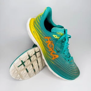 HOKA One One Mach 5 ProFly Teal Yellow Running Shoes Men's 13D - Picture 1 of 7