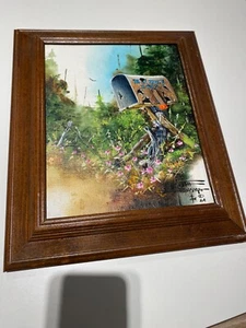 Vintage KIETH D ADAMS signed Oil Painting W/ Wood Frame 13” x 11” VG ! - Picture 1 of 7