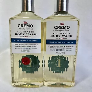 2 Cremo All Season Body Wash No 4 Blue Cedar & Cypress 16 fl oz New - Picture 1 of 2