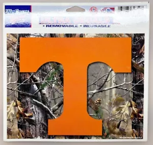 TENNESSEE VOLUNTEERS Camo Power T Logo 6" Clear Vinyl Decal UT Car Sticker - Picture 1 of 1