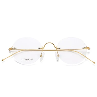 Monturas de gafas sin montura de titanio para hombre y mujer ovaladas redondas ligeras Foto 1 de 4