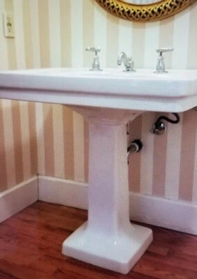 Victorian  Style Pedestal Sink Oversized Cast-Iron With Enamel 30W x 23D X 31T - Image 1 of 4