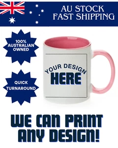 11oz Colour Mug Custom Design Text Promotional Gift Personalisation Print - Picture 1 of 4