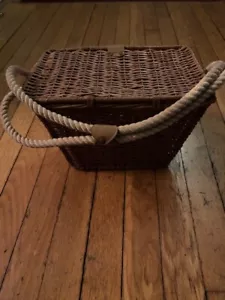 Vintage Box Basket Purse Pocketbook bag with rope handle - Picture 1 of 3