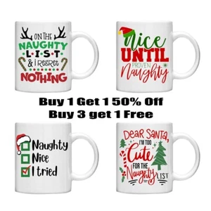 Weihnachtstasse Naughty Nice Santa Elf 11oz Geschenk Tasse Tee Kaffee personalisierte Tassen - Bild 1 von 11