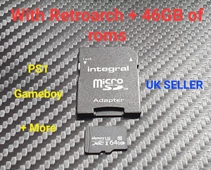 64GB Micro SD Card + Retroarch Game Emulator + 46GB Memory Roms - Zdjęcie 1 z 4