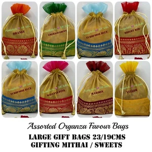 5/10/15 Gastgeschenkbeutel Schmuck Organzabeutel Indisch Hochzeit Party Geschenktüte 23/19cm - Bild 1 von 19