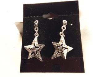 925 Sterling Silber Stern Ohrhänger - Neu - Bild 1 von 1