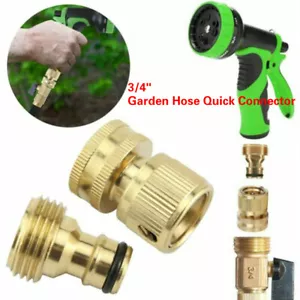 3/4 " Wasserhahn Adapter Gartenschlauch Messing Schnellkupplung Stecksystem - Bild 1 von 12