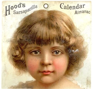 Hoods Sarsaparilla 1887 Kalender - Almanachkarte - Bild 1 von 2