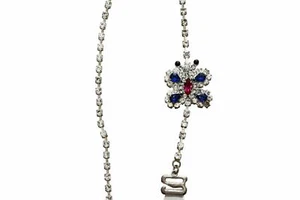 Women's 1 Pair Removable Replacement Rhinestone Bra Straps with Butterfly Detail - Picture 1 of 2