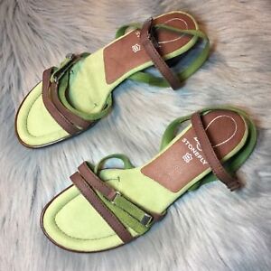 Women's Stonefly Energel Comfortable Heel Sandals Green / Brown Size 38 EUR
