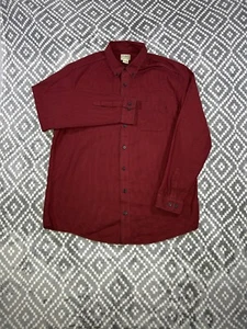 LL Bean Flannel Shirt Mens Extra Large Tall Red Black Houndstooth Fitted - Picture 1 of 5