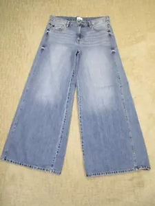 Kancan Jeans Women 34 Blue Wide Leg Baggy Loose High Rise Pants Light Wash Retro - Picture 1 of 9
