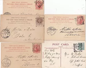 1893/1903 5 x BRADFORD CERCHI QUADRATI (4 CANCELLERIA POSTALE) IN GERMANIA & 1 PZ - Foto 1 di 2